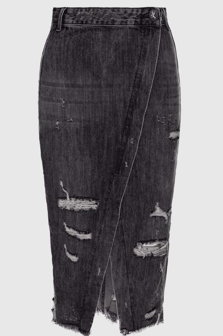 One Teaspoon Society Skirt in Black Denim